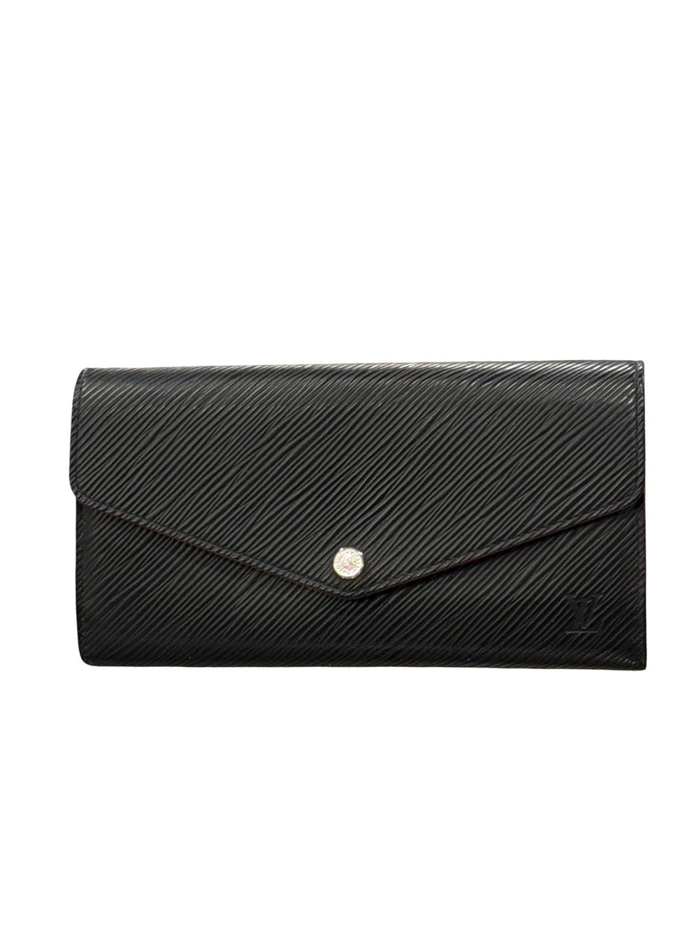 Louis Vuitton Sarah Wallet Black Epi Leather Fuchsia Pink Long Snap Wallet